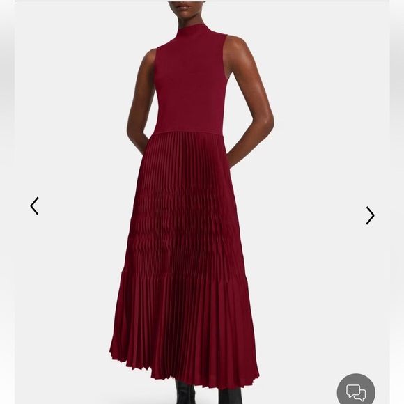 Theory Knit Combo Dress in Recycled Satin - Picture 1 of 14